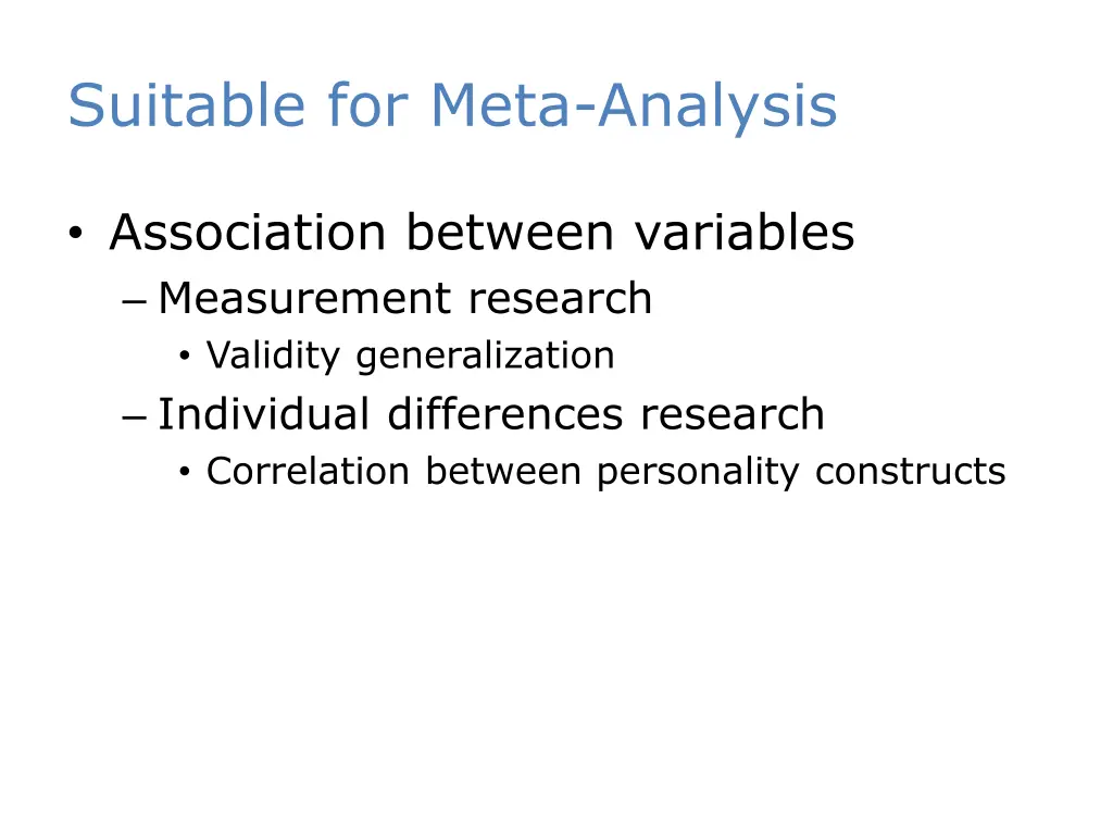 suitable for meta analysis 1