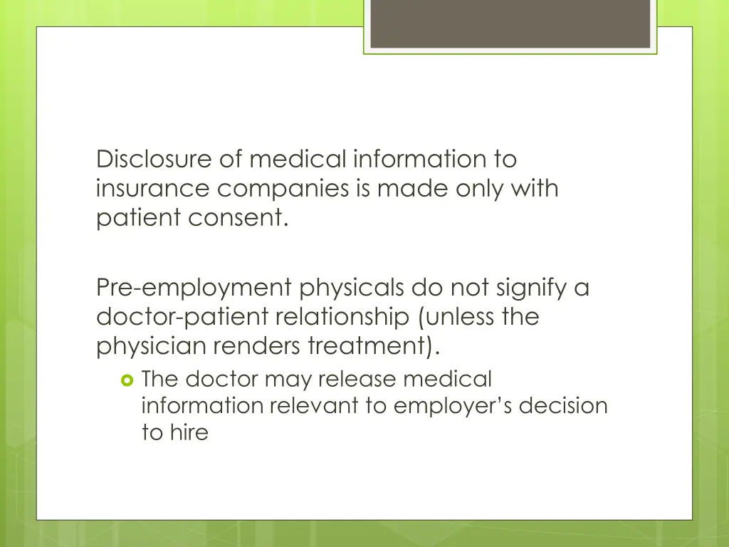 disclosure of medical information to insurance