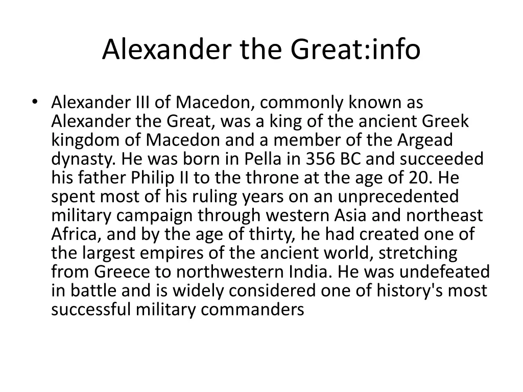 alexander the great info