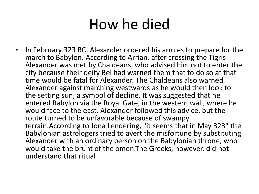 how he died