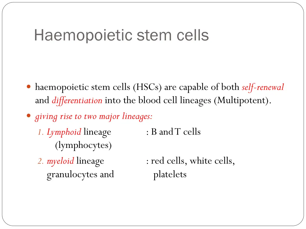 haemopoietic stem cells