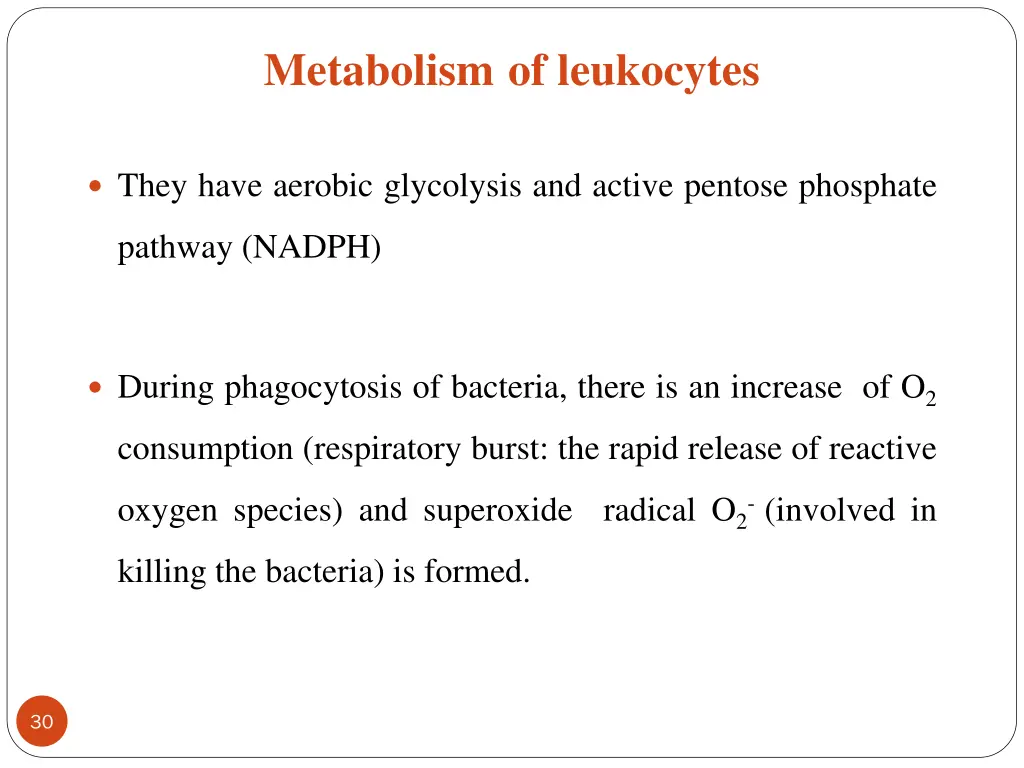 metabolism of leukocytes