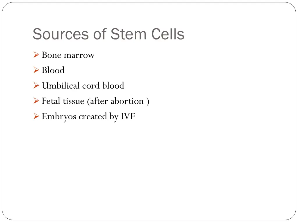 sources of stem cells