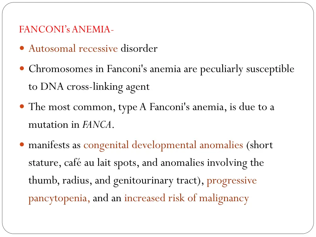 fanconi s anemia