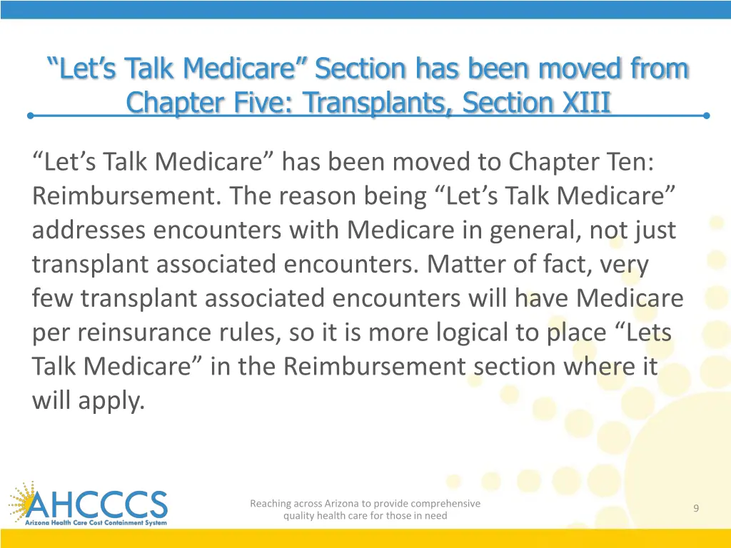 let s talk medicare section has been moved from