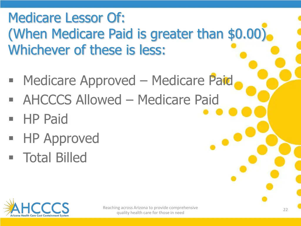 medicare lessor of when medicare paid is greater
