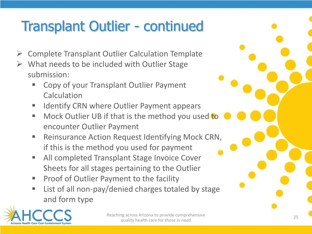 transplant outlier continued