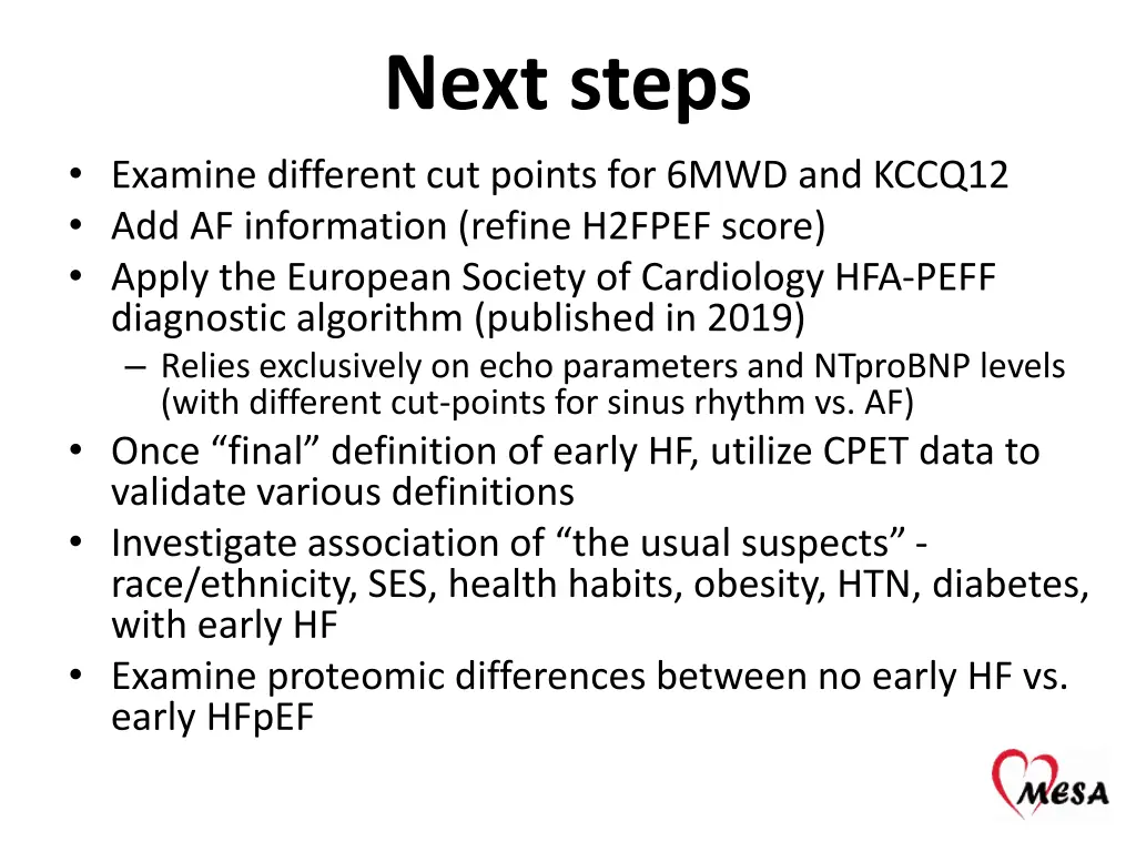 next steps