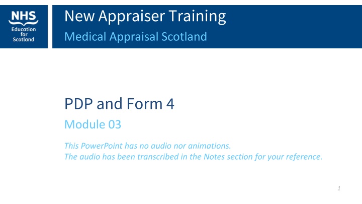 new appraiser training medical appraisal scotland
