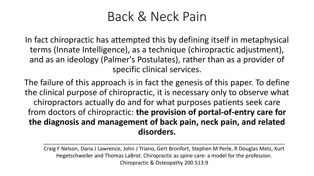 back neck pain