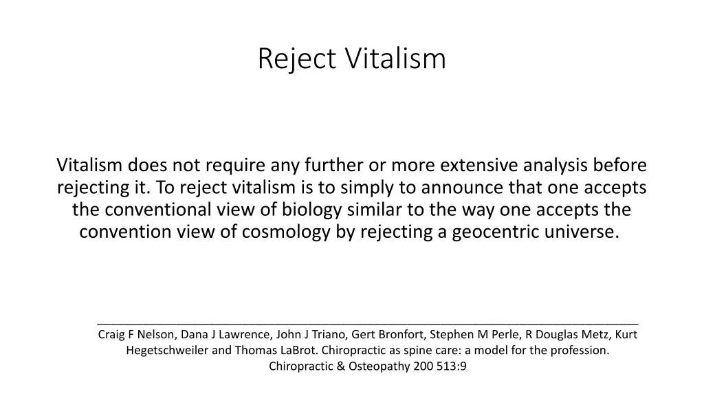 reject vitalism
