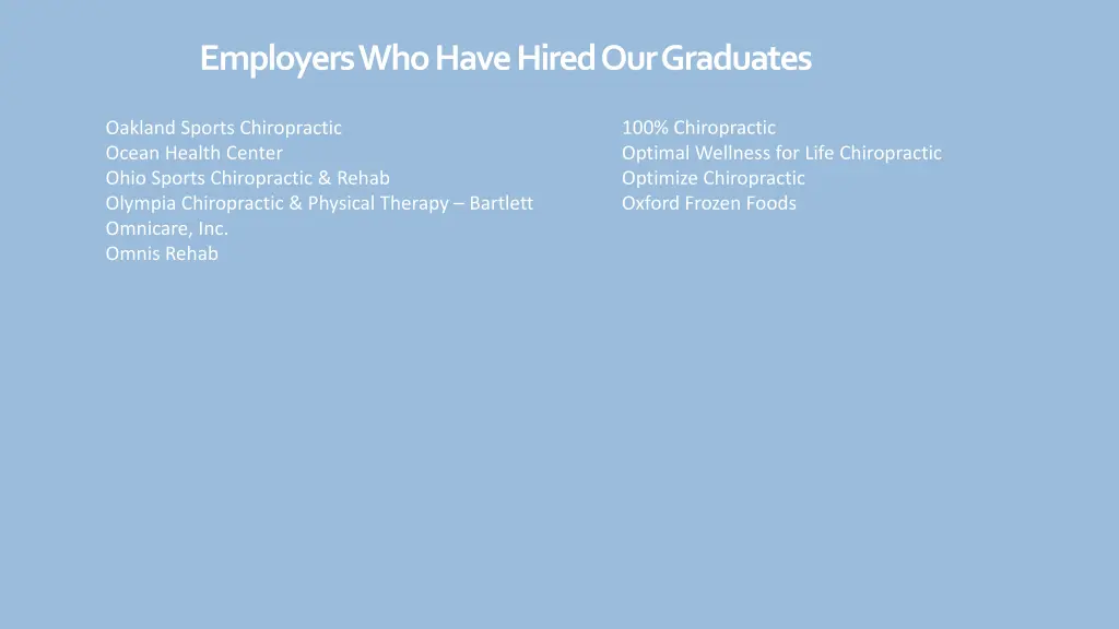 employers who have hired our graduates 14