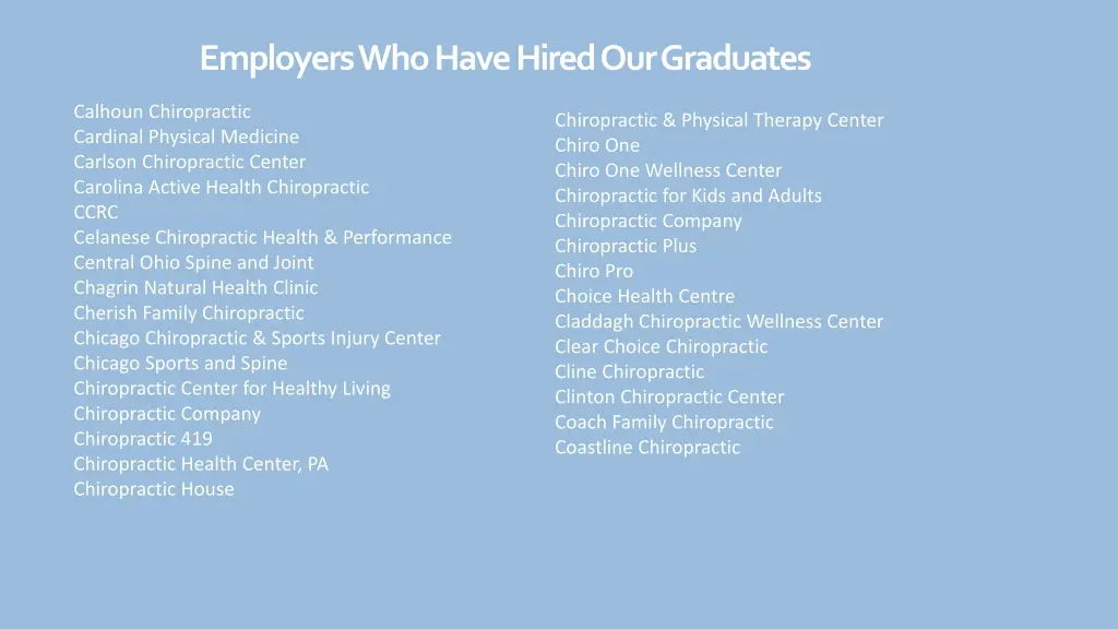 employers who have hired our graduates 3