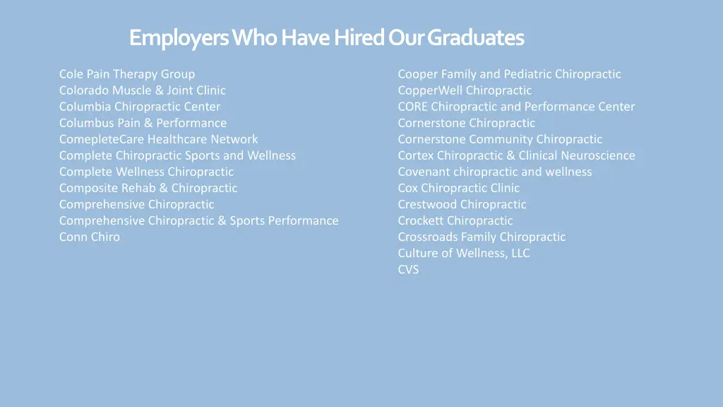 employers who have hired our graduates 4