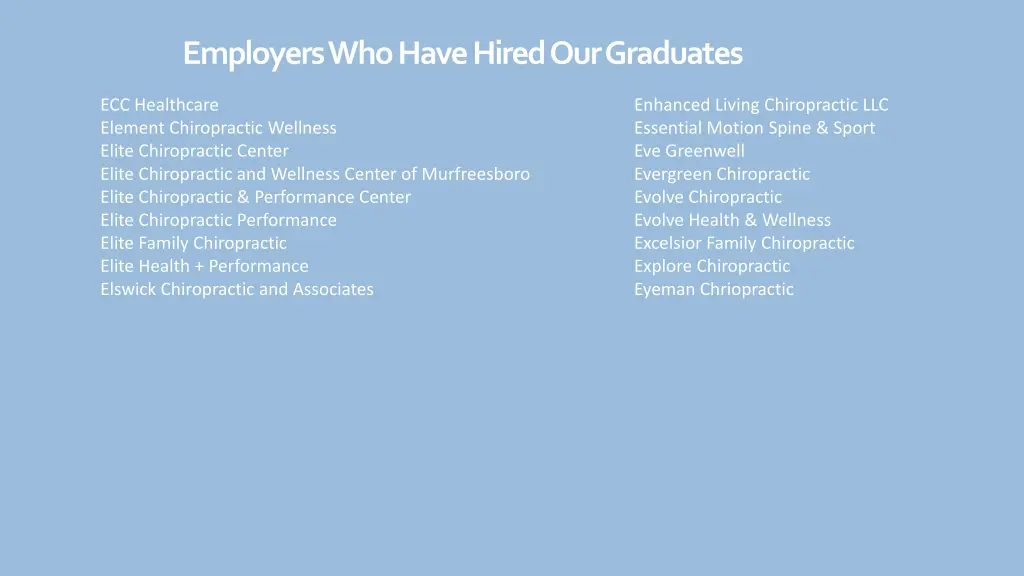employers who have hired our graduates 6