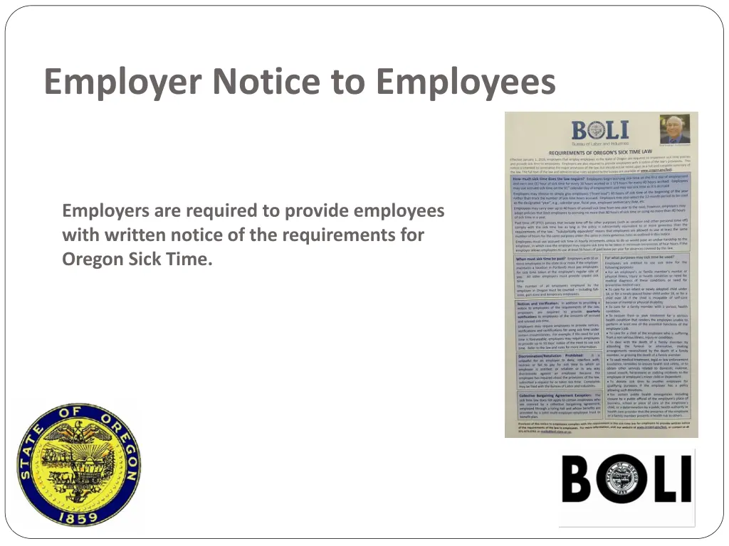 employer notice to employees