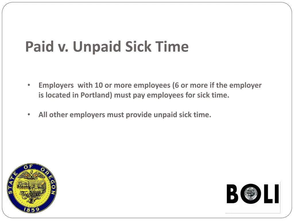 paid v unpaid sick time