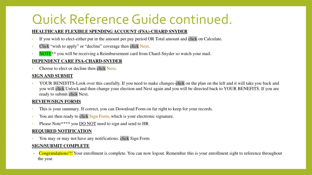 quick reference guide continued healthcare