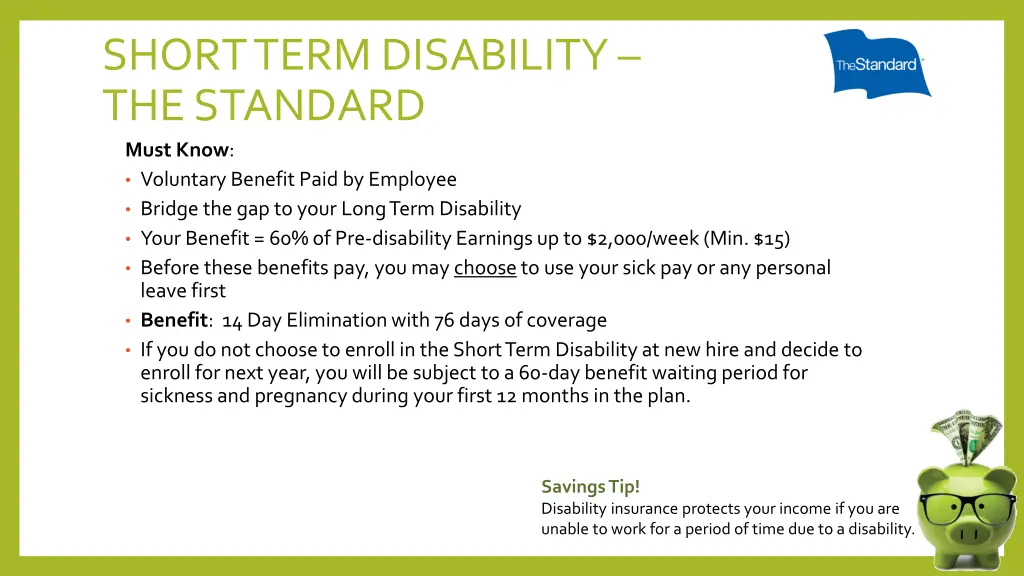 short term disability the standard must know