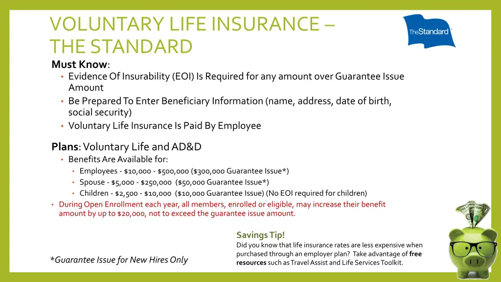voluntary life insurance the standard must know
