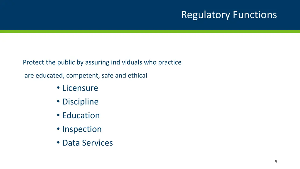regulatory functions