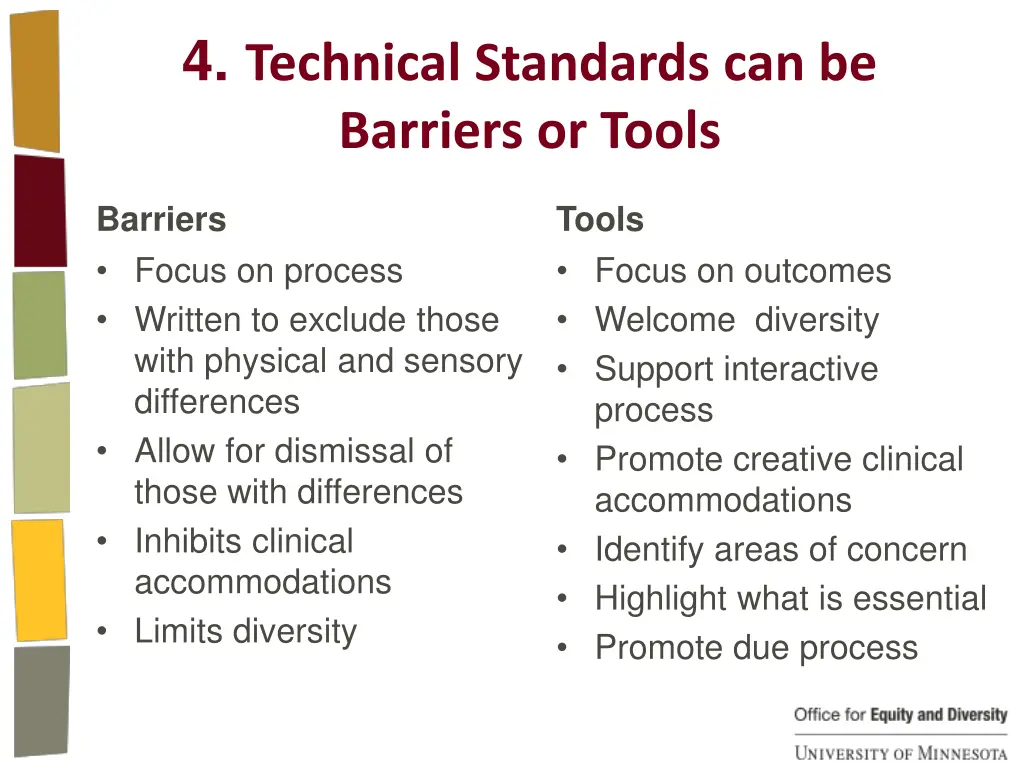 4 technical standards can be barriers or tools