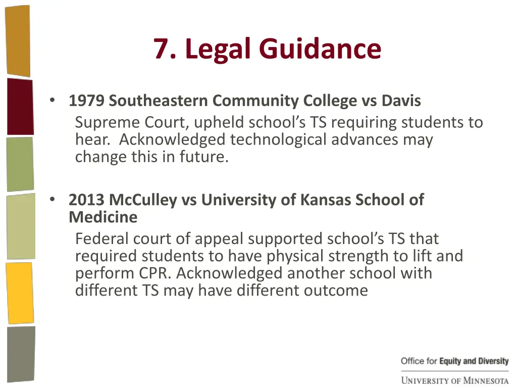 7 legal guidance