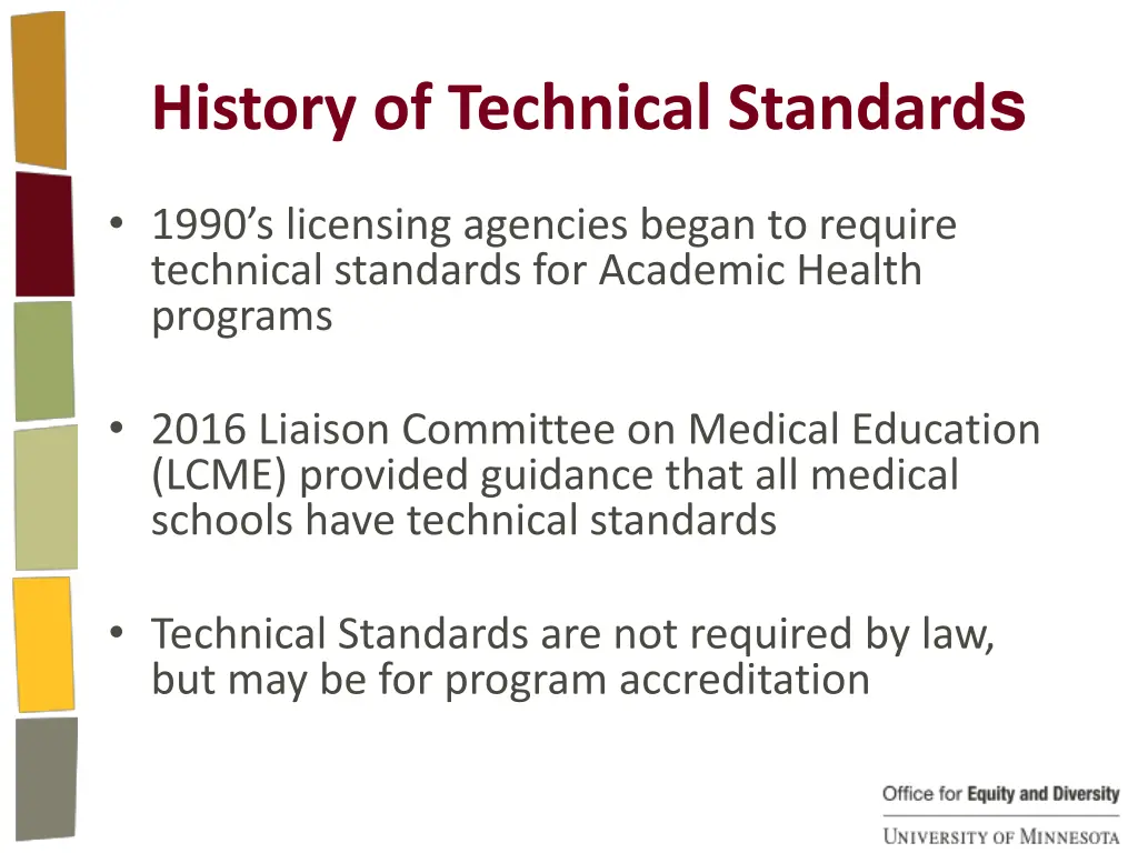 history of technical standard s