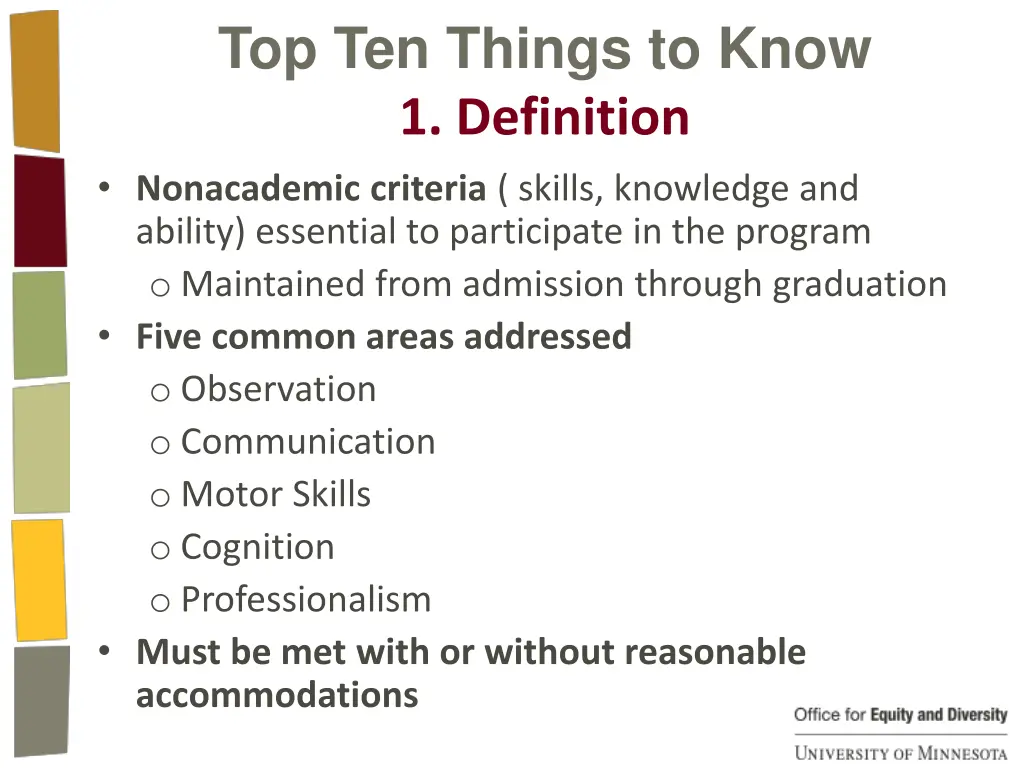 top ten things to know 1 definition nonacademic