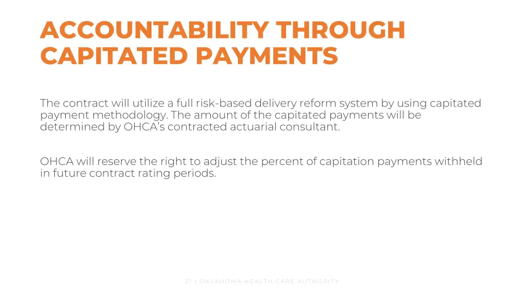 accountability through capitated payments