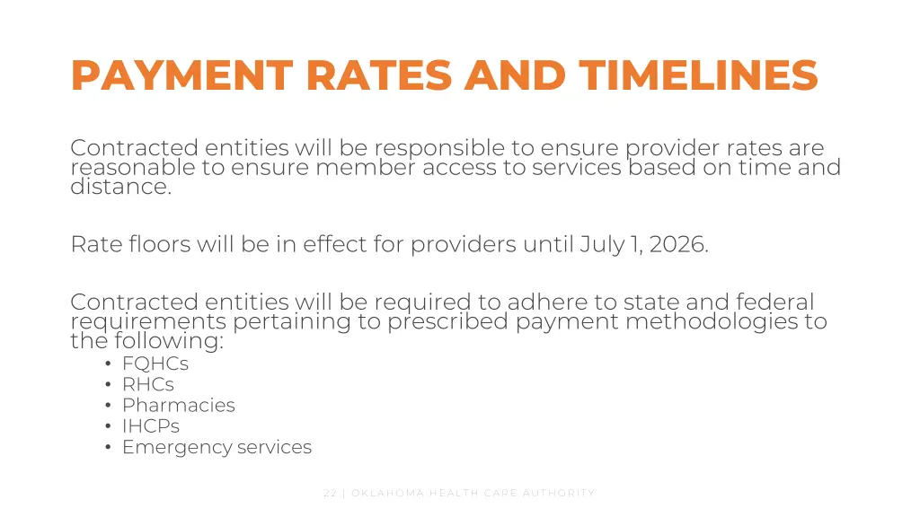 payment rates and timelines