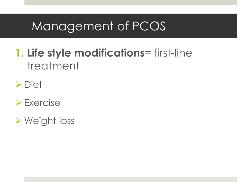 management of pcos