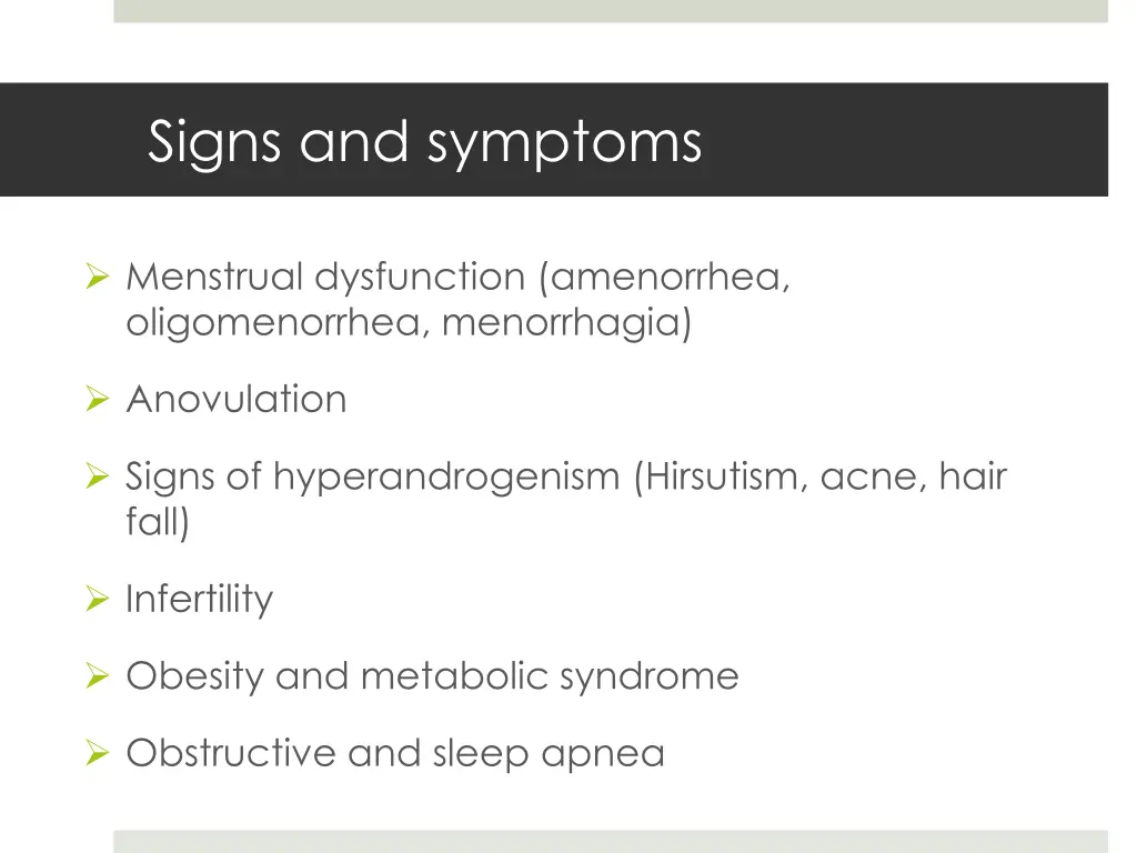 signs and symptoms