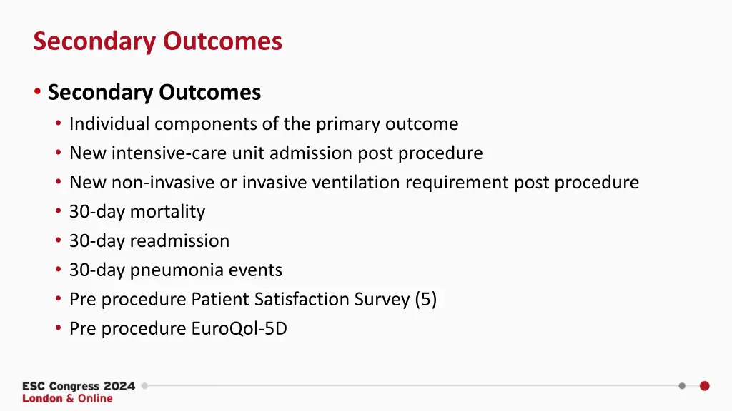 secondary outcomes