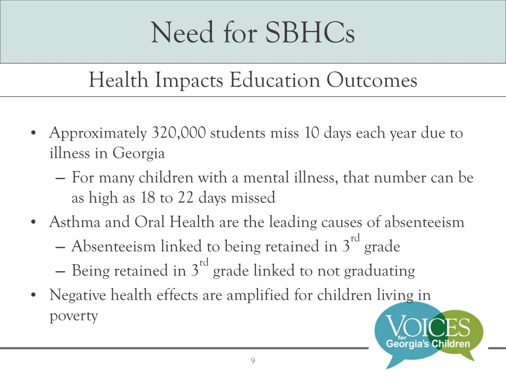 need for sbhcs 2