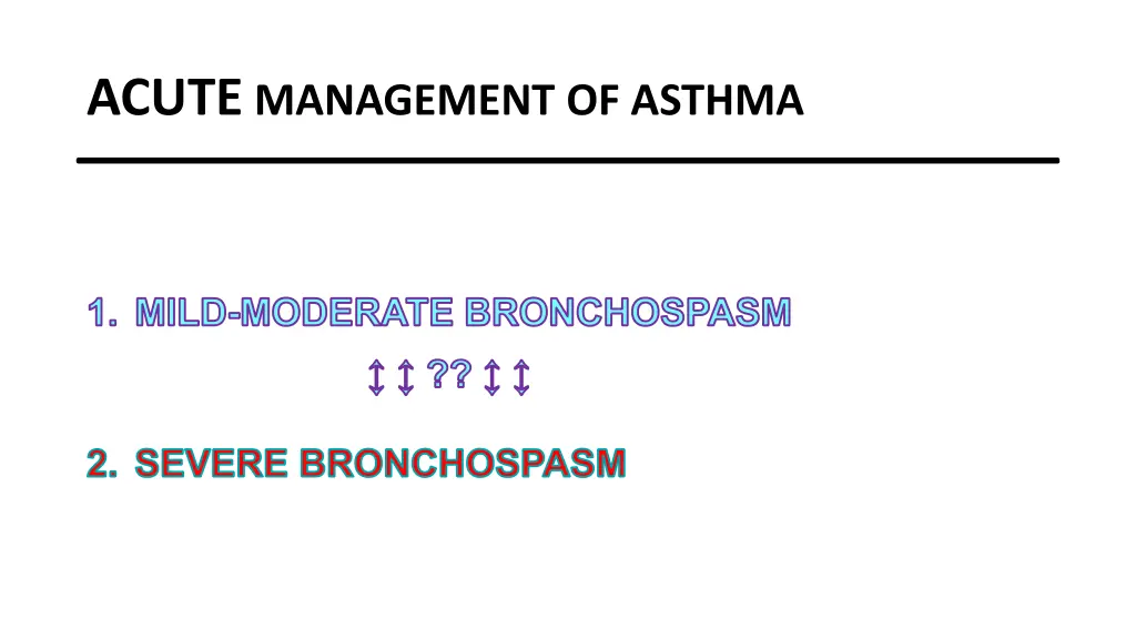 acute management of asthma