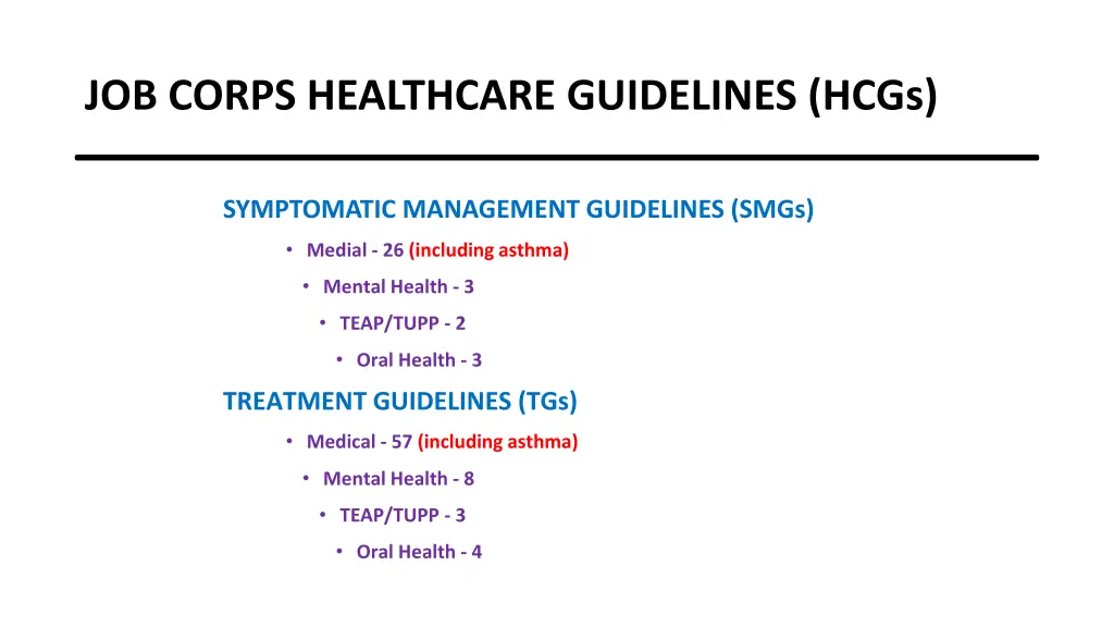 job corps healthcare guidelines hcgs