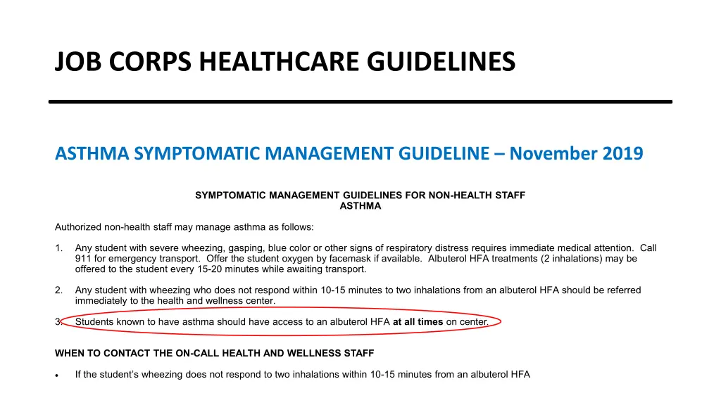 job corps healthcare guidelines