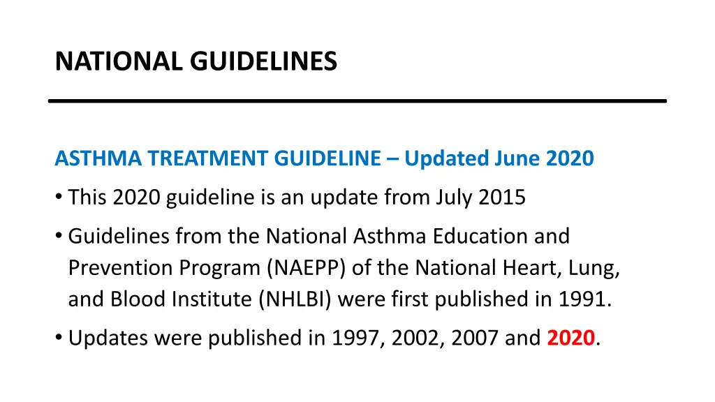 national guidelines
