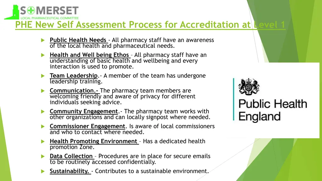phe new self assessment process for accreditation