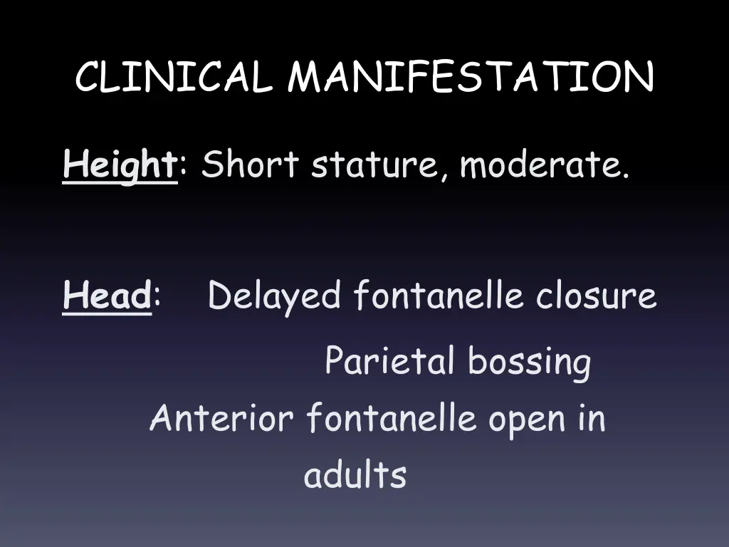 clinical manifestation