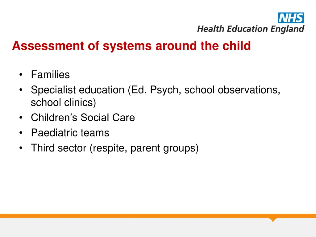 assessment of systems around the child