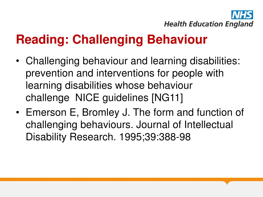 reading challenging behaviour