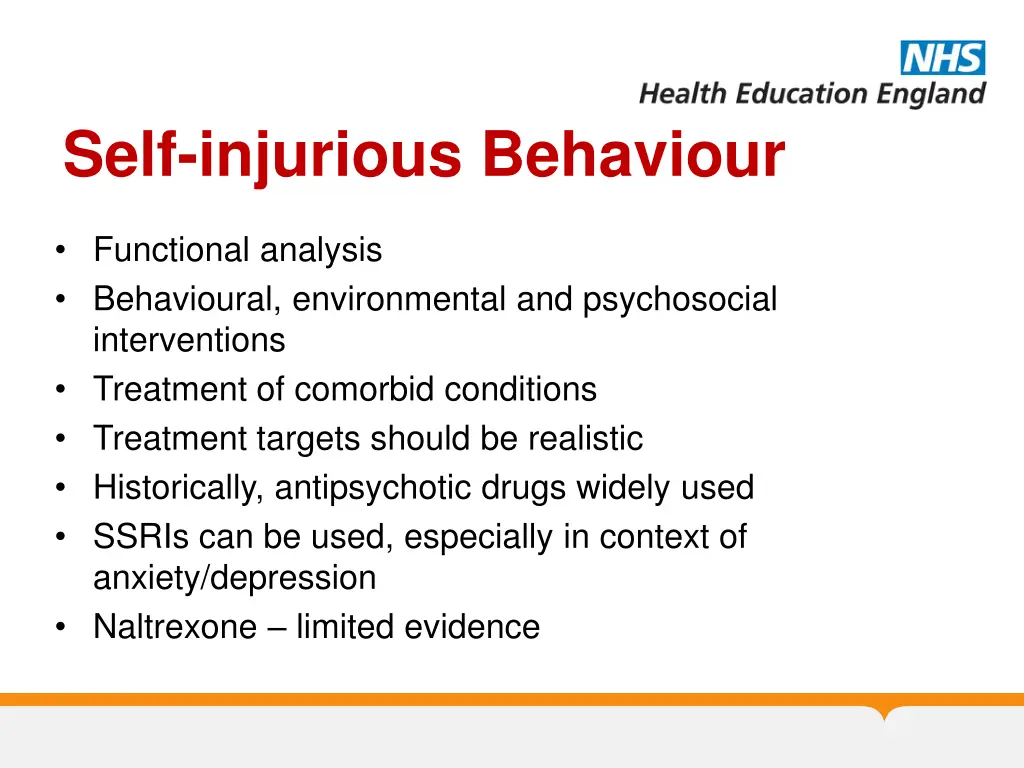 self injurious behaviour