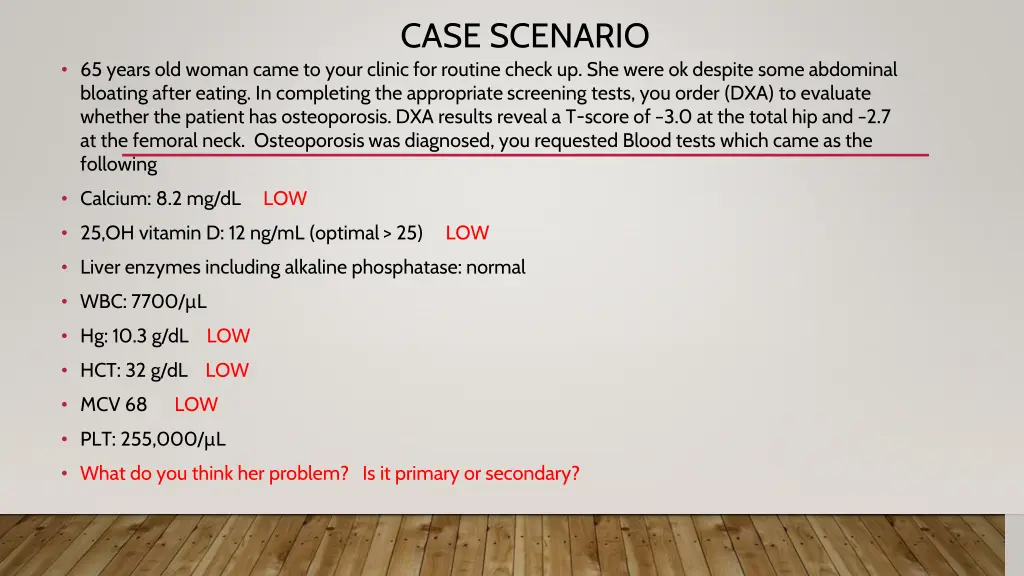 case scenario