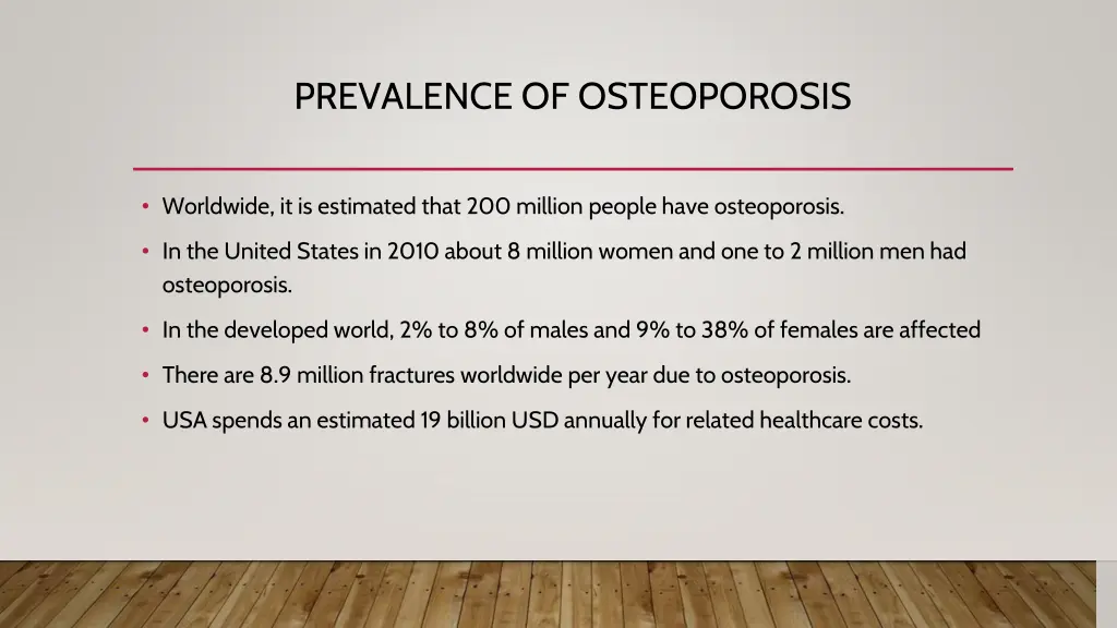 prevalence of osteoporosis