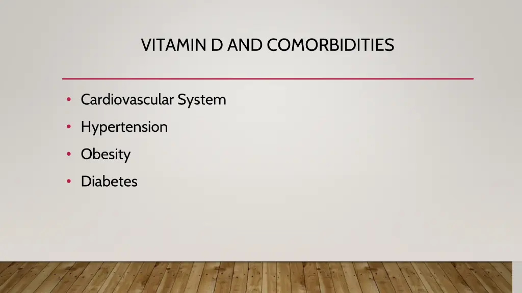 vitamin d and comorbidities
