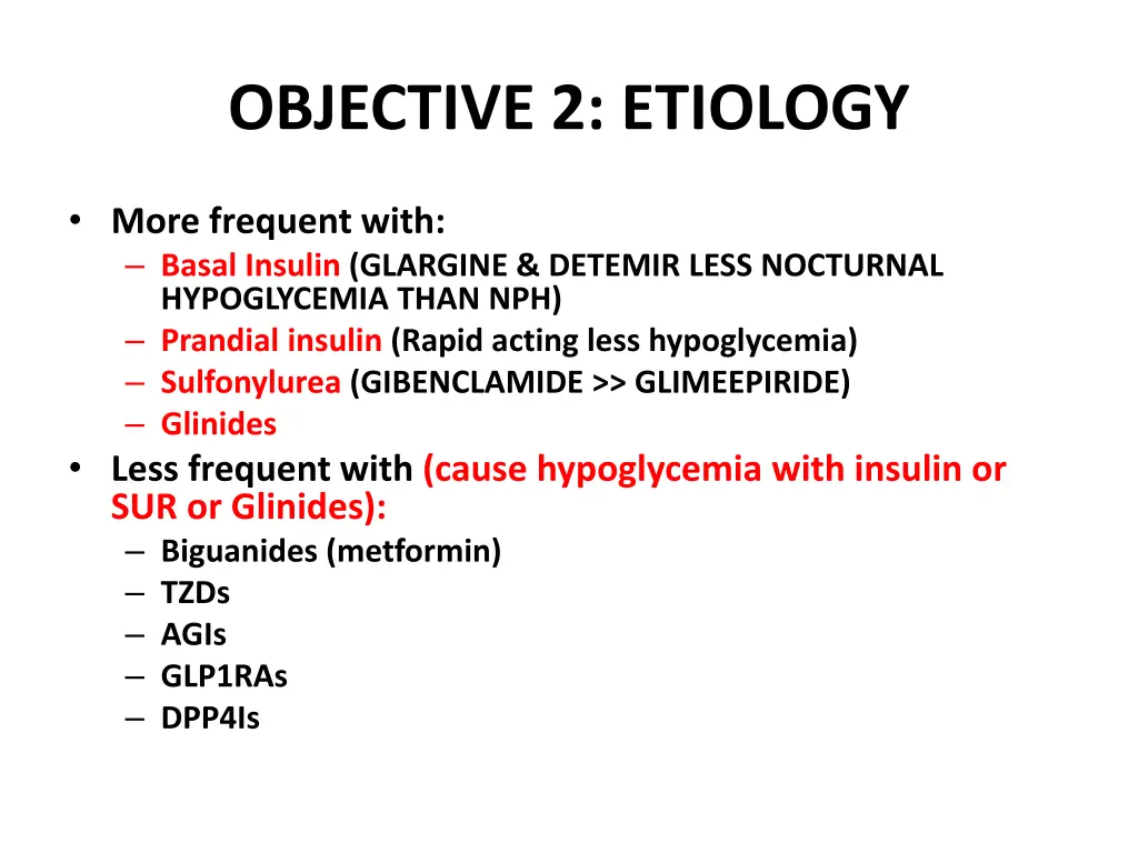 objective 2 etiology