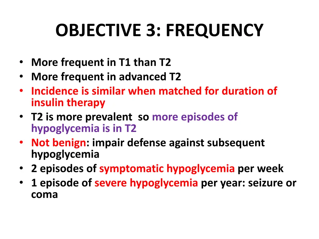 objective 3 frequency