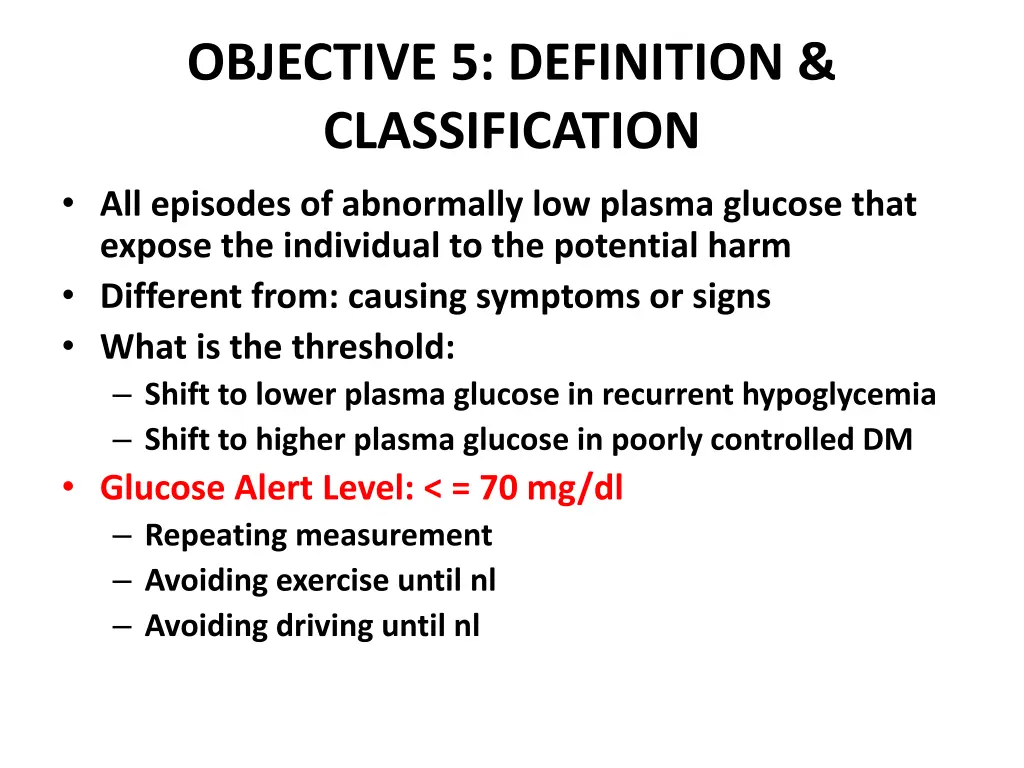 objective 5 definition classification